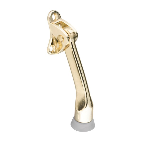 National Hardware 4 in. L Zinc w/Rubber Tip Brass Gold Door Stop Mounts to door N184-259 - main